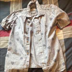 Tommy Bahama Gray Palm Print Short Sleeve Shirt